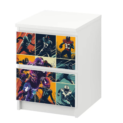 Möbelfolie passend für IKEA Malm Kommode American Football Schrankfolie - Sunnywall - Individualität trifft Design