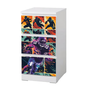 Möbelfolie passend für IKEA Malm Kommode American Football Schrankfolie - Sunnywall - Individualität trifft Design