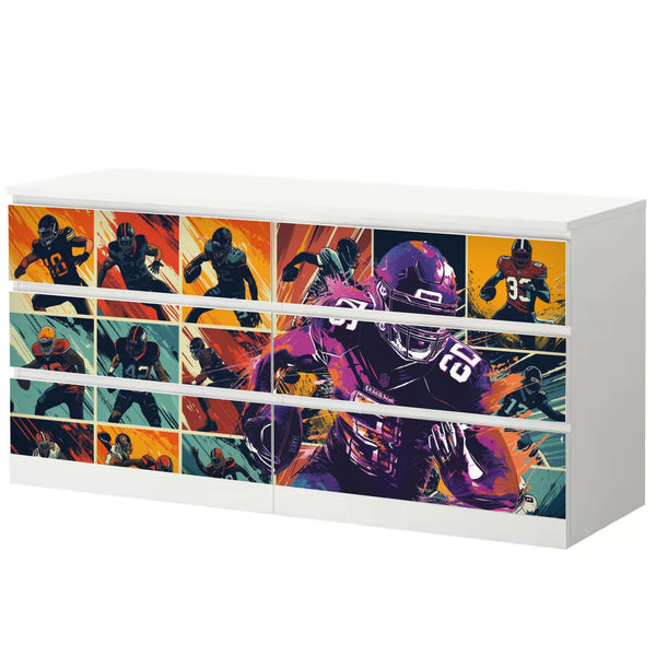 Möbelfolie passend für IKEA Malm Kommode American Football Schrankfolie - Sunnywall - Individualität trifft Design