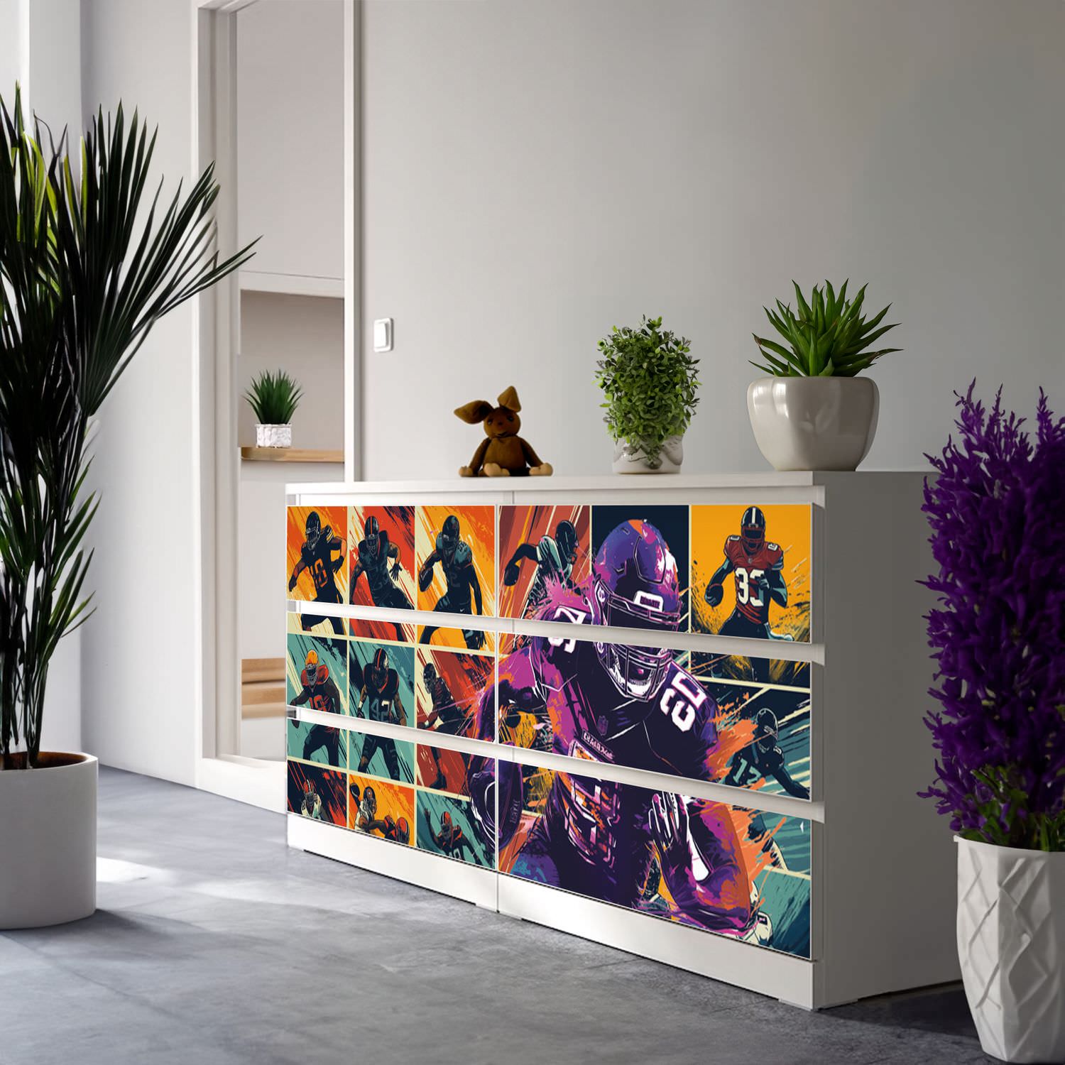 Möbelfolie passend für IKEA Malm Kommode American Football Schrankfolie - Sunnywall - Individualität trifft Design