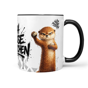 Otter Ich hasse Menschen Tasse Schwarz Produktbild