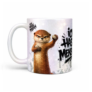 Otter Ich hasse Menschen Tasse Perlmutt Links