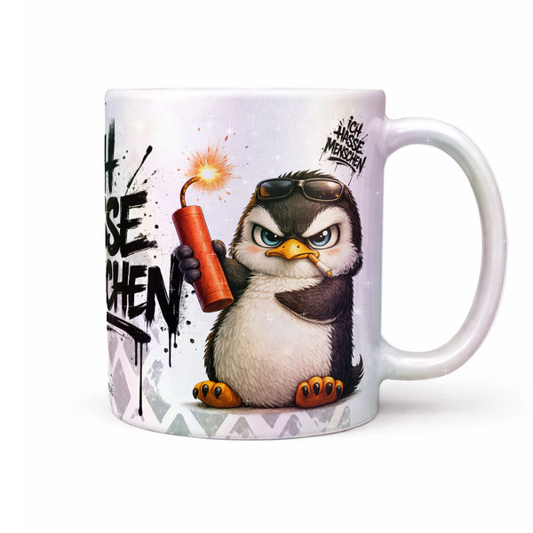 Pinguin Dynamit Ich hasse Menschen Perlmutt Produktbild