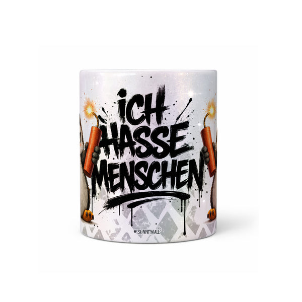 Pinguin Dynamit Ich hasse Menschen Perlmutt Seite