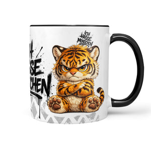Tiger Ich hasse Menschen Tasse Schwarz Produktbild