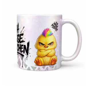 Küken mit Punk Ich hasse Menschen Tasse Perlmutt Produktbilder