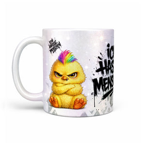 Küken mit Punk Ich hasse Menschen Tasse Perlmutt Links