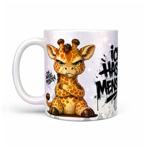 Giraffe Tasse Ich hasse Menschen perlmutt Produktbild Kaffeetasse linke Seite