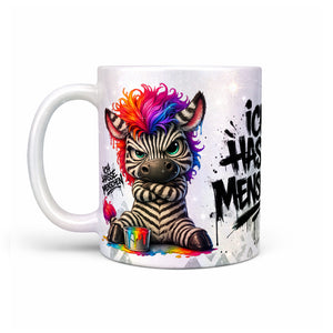 Zebra Tasse Ich hasse Menschen perlmutt Produktbild Kaffeetasse linke Seite