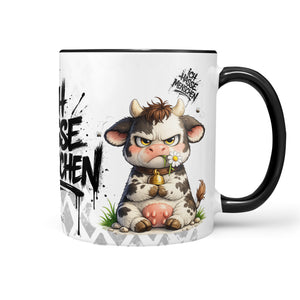 Kuh Ich hasse Menschen Tasse Schwarz Produktbild