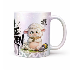 Schaf Ich hasse Menschen Tasse perlmutt Produktbild