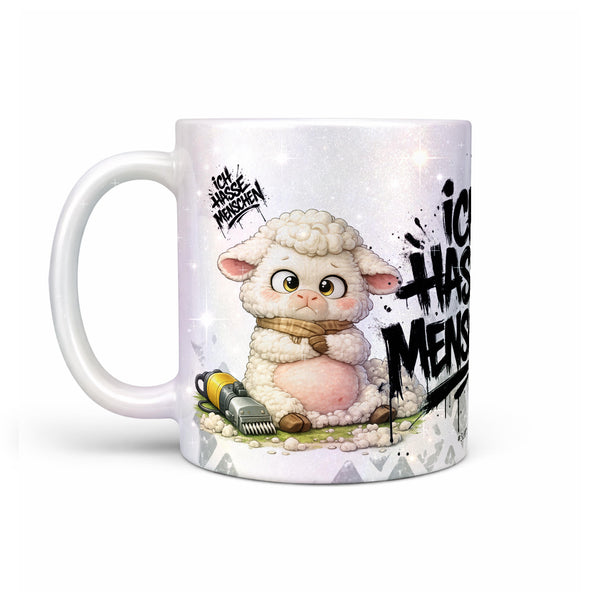 Schaf Tasse „Ich hasse Menschen“ – Lustige Kaffeetasse
