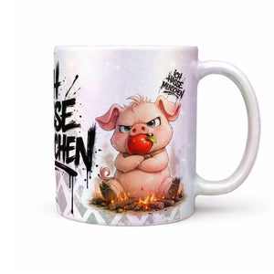 Schwein Ich hasse Menschen Tasse perlmutt Produktbild