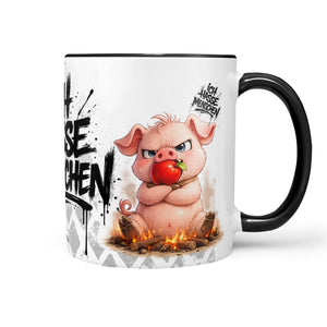 Schwein Tasse „Ich hasse Menschen“ – Lustige Kaffeetasse