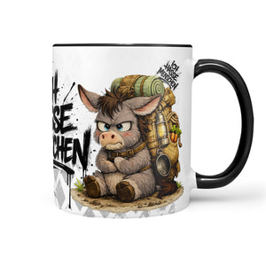 Esel Ich hasse Menschen Tasse Schwarz Produktbild 