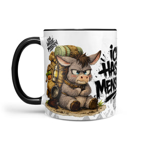 Esel Ich hasse Menschen Tasse Schwarz Produktbild links