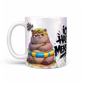 Produktbild Ich hasse Menschen Nilpferd Tasse perlmutt links