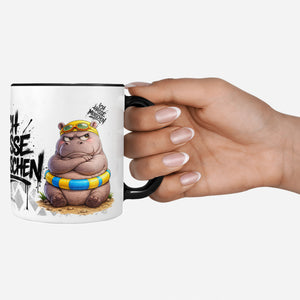 Produktbild Ich hasse Menschen Nilpferd Tasse schwarz Deko