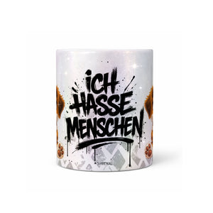 Produktbild Ich hasse Menschen Hund Tasse Perlmutt mittig