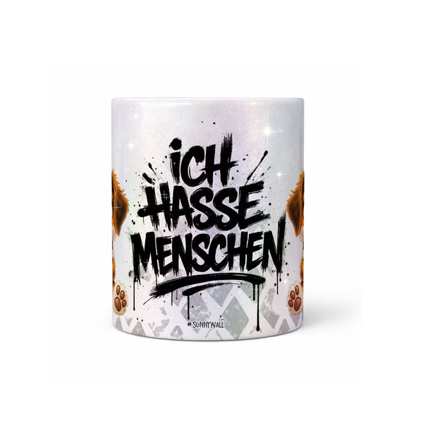 Produktbild Ich hasse Menschen Hund Tasse Perlmutt mittig