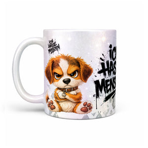 Produktbild Ich hasse Menschen Hund Tasse Perlmutt links