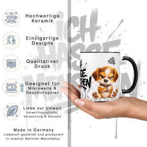 Produktbild Ich hasse Menschen Hund Tasse schwarz Datenblatt