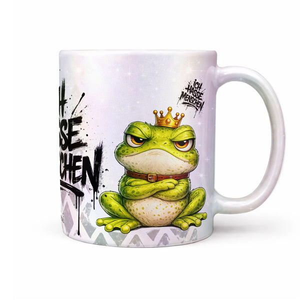 Ich hasse Menschen Frosch Tasse perlmutt Front