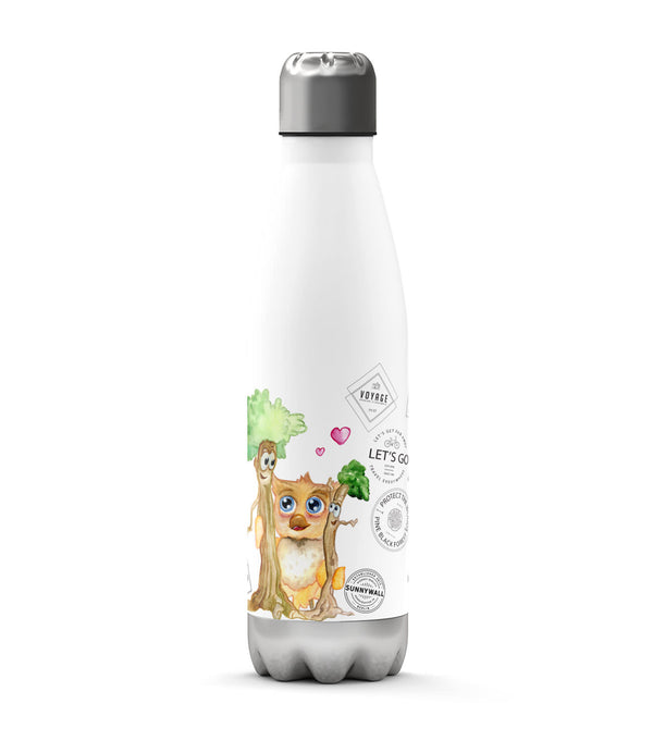 Edelstahl-Thermosflasche kalt & heiß 500ml Premium Sunny die Eule Baum Freunde - Sunnywall - Individualität trifft Design
