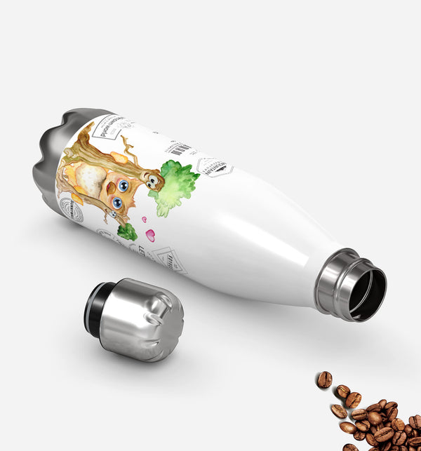 Edelstahl-Thermosflasche kalt & heiß 500ml Premium Sunny die Eule Baum Freunde - Sunnywall - Individualität trifft Design