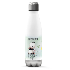 Thermosflasche 500 ml – Panda & Tee mit Wunschname - Sunnywall - Individualität trifft Design