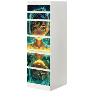 Möbelfolie IKEA MALM Anime - Nanami Leuchtendes Mädchen im Wasser