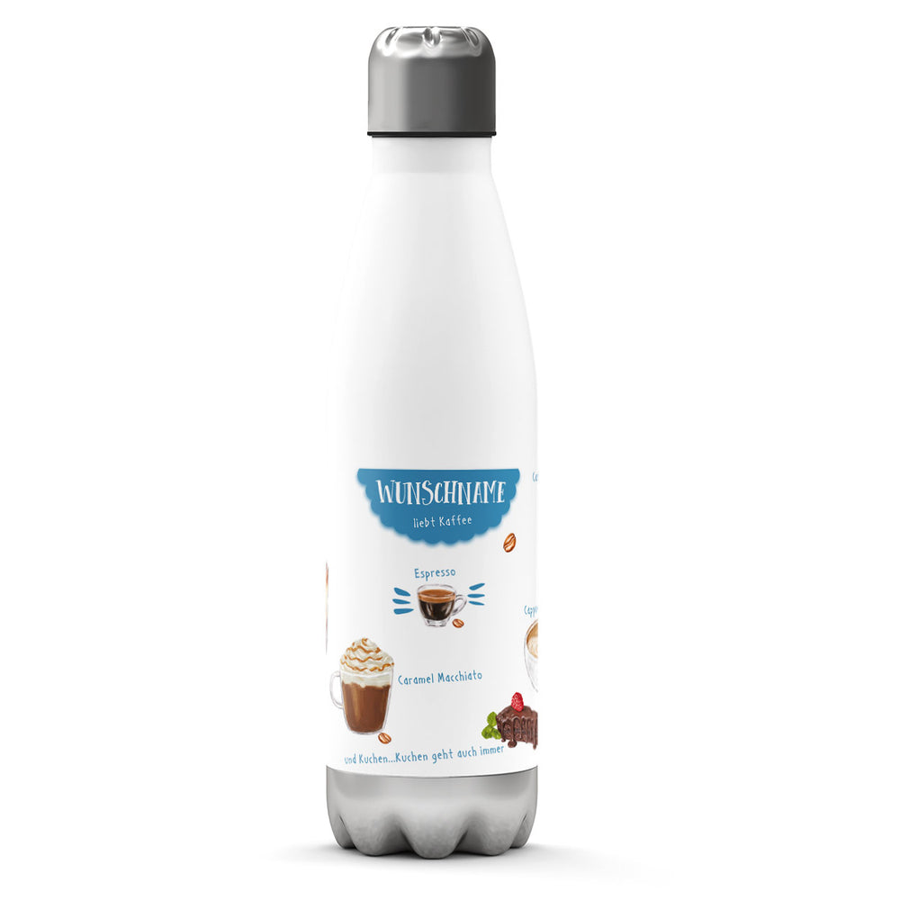 Thermosflasche 500 ml – Kaffee-Liebhaber mit Wunschname - Sunnywall - Individualität trifft Design