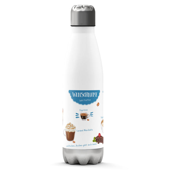 Thermosflasche 500 ml – Kaffee-Liebhaber mit Wunschname - Sunnywall - Individualität trifft Design