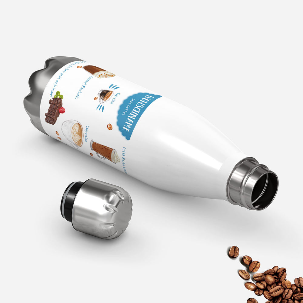 Thermosflasche 500 ml – Kaffee-Liebhaber mit Wunschname - Sunnywall - Individualität trifft Design