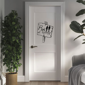 Wandtattoo Pipi Lounge Schild - Türaufkleber oder Wandaufkleber für Bad und Toilette - Sunnywall - Individualität trifft Design