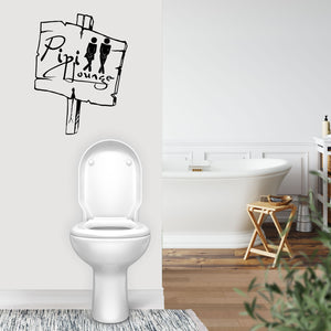 Wandtattoo Pipi Lounge Schild - Türaufkleber oder Wandaufkleber für Bad und Toilette - Sunnywall - Individualität trifft Design