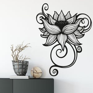 Wandtattoo Lotus – Florales Lotusblumen Paisley Motiv im Yogi Style für Wohnzimmer & Yoga-Raum - Sunnywall - Individualität trifft Design