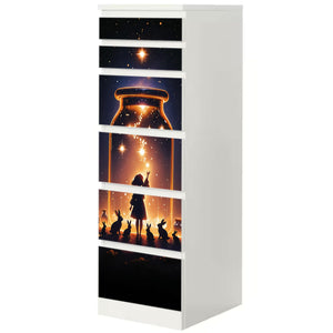 Möbelfolie IKEA MALM Anime Sternenfänger – Magisches Mädchen mit Sternen im Glas