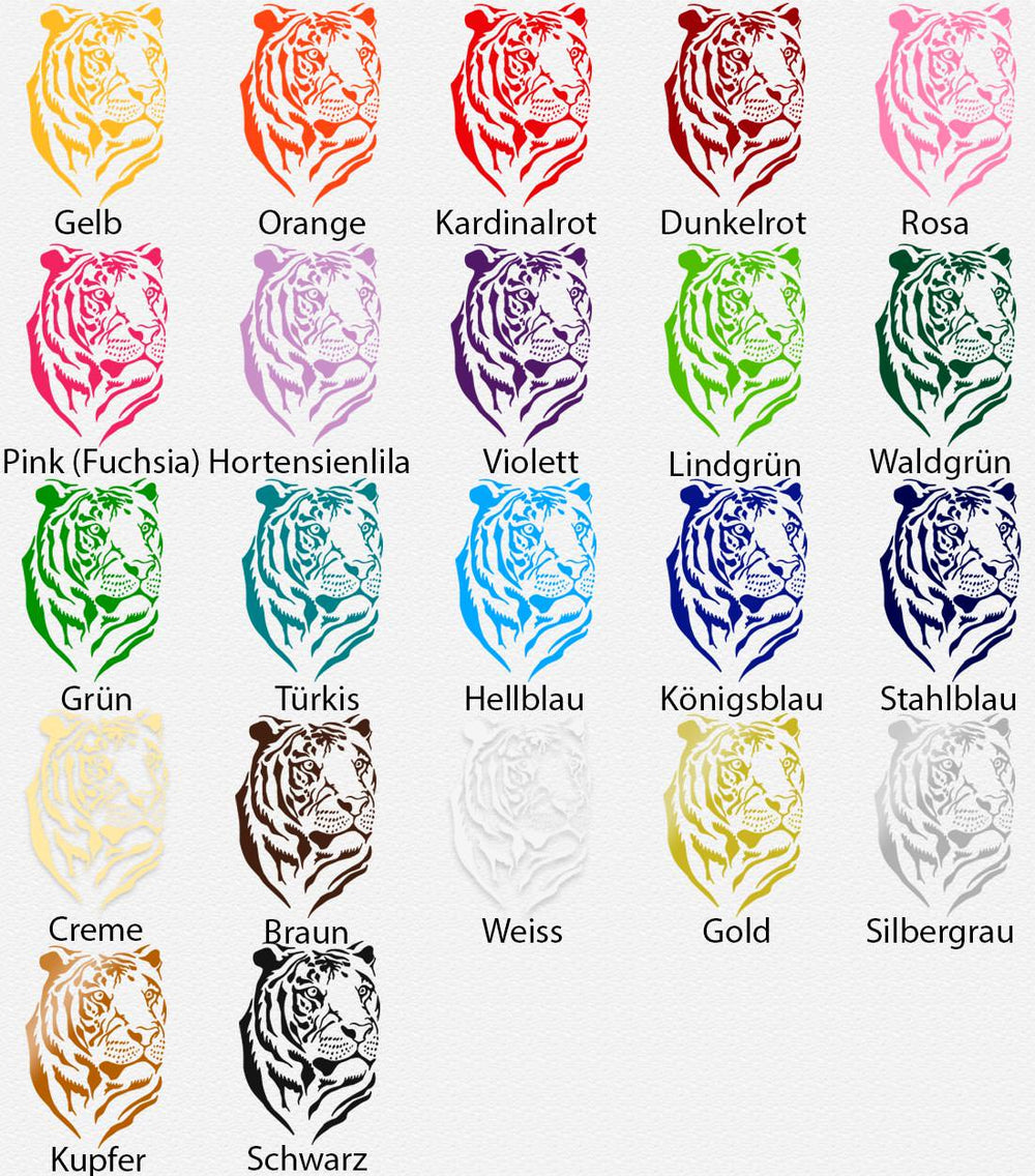Wandtattoo  Tiger Kopf – Dschungel Raubtier Portrait Wandaufkleber für Wohnzimmer | Wildes Tiermotiv - Sunnywall - Individualität trifft Design