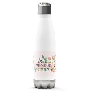Thermosflasche 500 ml – Blumen & Schmetterlinge mit Wunschname - Sunnywall - Individualität trifft Design