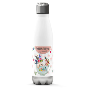 Thermosflasche 500 ml – Hase in Teetasse mit Wunschname - Sunnywall - Individualität trifft Design