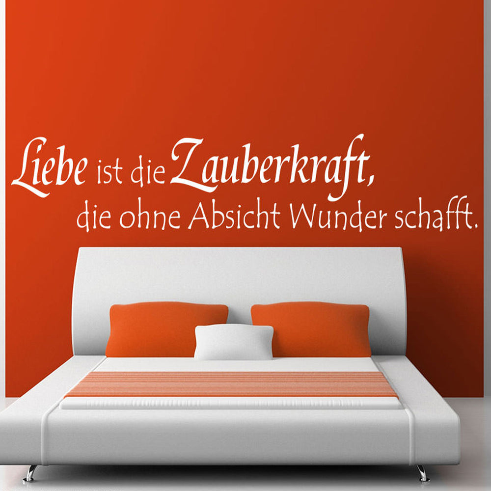 Wandtattoo Zitat – Liebe ist die Zauberkraft, die Absicht Wunder schafft | Inspirierender Wandaufkleber - Sunnywall - Individualität trifft Design