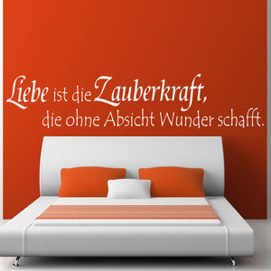 Wandtattoo Zitat – Liebe ist die Zauberkraft, die Absicht Wunder schafft | Inspirierender Wandaufkleber - Sunnywall - Individualität trifft Design