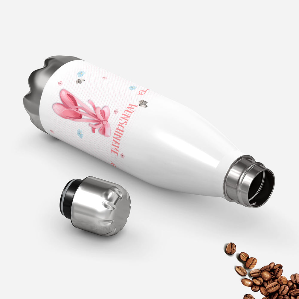 Thermosflasche 500 ml – Ballettschuhe mit Wunschname - Sunnywall - Individualität trifft Design