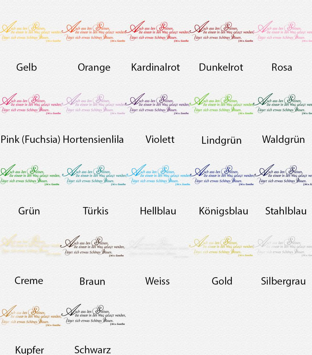 Wandtattoo Zitat – Aus Steinen, die einem in den Weg gelegt werden, lässt sich etwas Schönes bauen | Johann Wolfgang von Goethe Wandaufkleber - Sunnywall - Individualität trifft Design