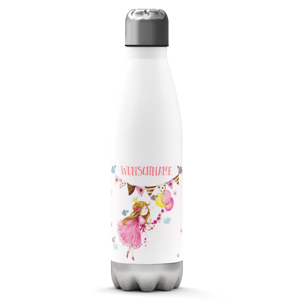 Thermosflasche 500 ml – Prinzessin mit Wunschname - Sunnywall® | Individualität trifft Design