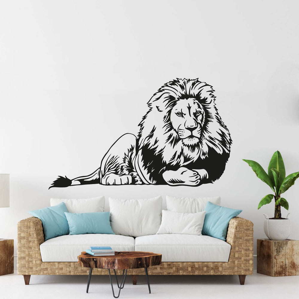 Wandtattoo Löwe – Majestätisches Raubtier aus der Savanne | Afrika Wandaufkleber für das Wohnzimmer - Sunnywall - Individualität trifft Design