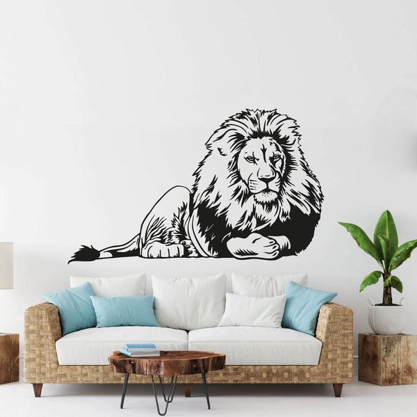 Wandtattoo Löwe – Majestätisches Raubtier aus der Savanne | Afrika Wandaufkleber für das Wohnzimmer - Sunnywall - Individualität trifft Design