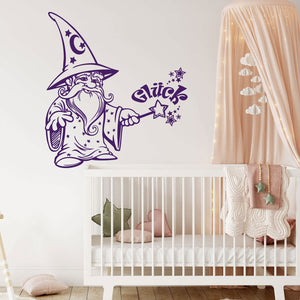 Wandtattoo Zauberer – Magischer Wizard Wandaufkleber für Kinderzimmer | Glücksbringer Deko - Sunnywall - Individualität trifft Design