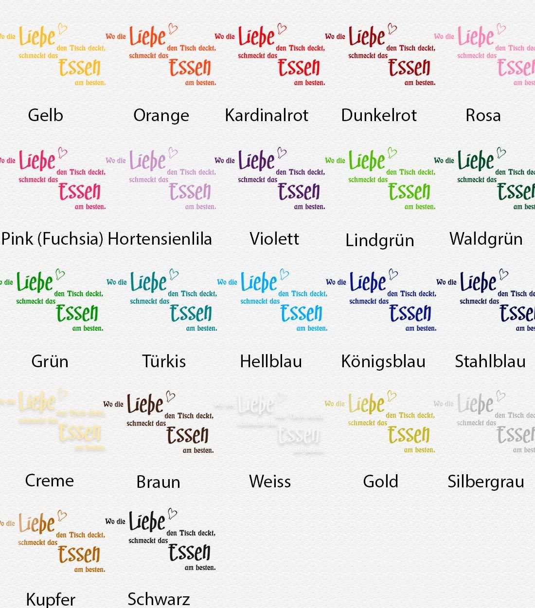 Wandtattoo Küche – Wo die Liebe den Tisch deckt, schmeckt das Essen am besten | Dekorativer Wandspruch - Sunnywall - Individualität trifft Design